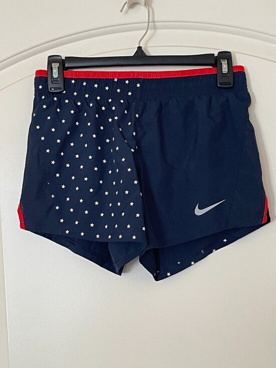 Nike Pants - New Nike Shorts Blue White Starts Red Trim Patriotic Americana With Liner XS